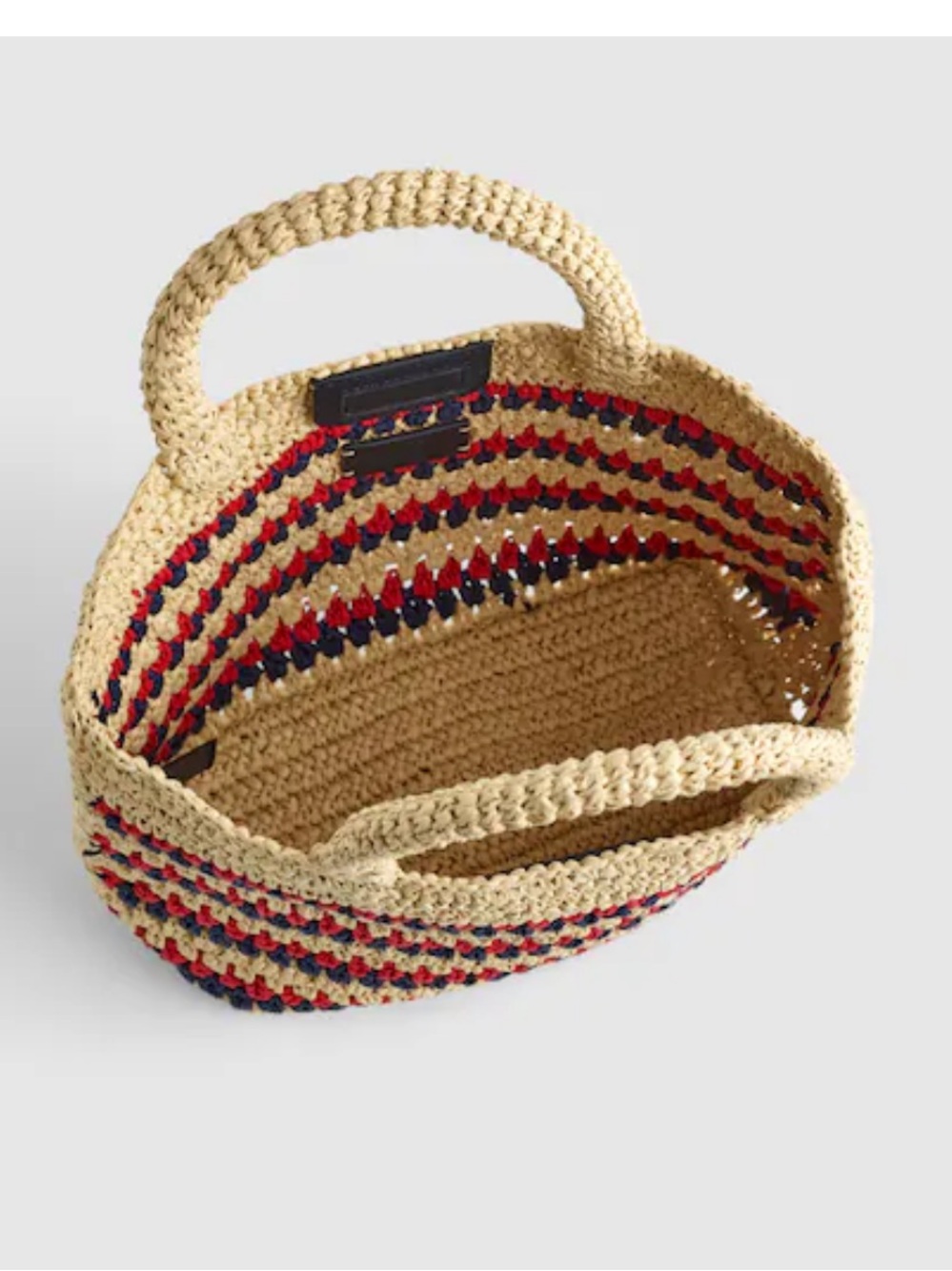 Madewell 🤎❤️💙 the Woven mini tote Summer Bag - red navy stripes NWT - Picture 6 of 7